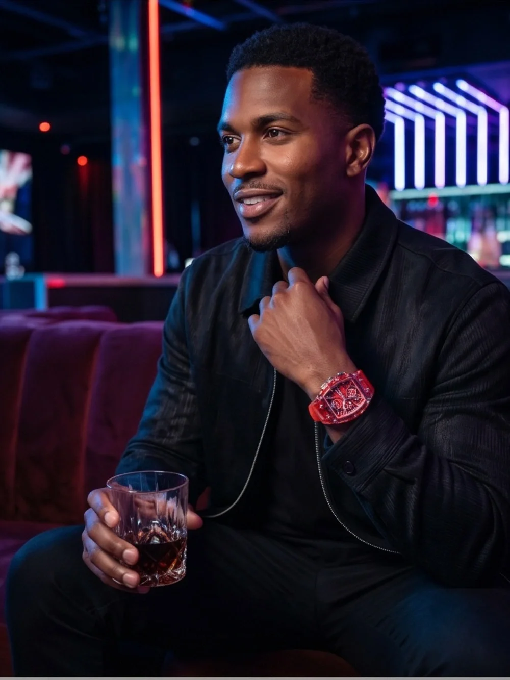 Invicta Red Chronograph Watch with Translucent Case